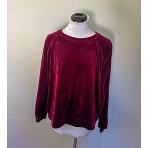 Gloria Vanderbilt Burgundy Velour Raglan Pullover